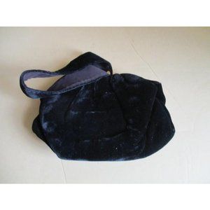 *Vintage Evening Dressy Black Velvet Wristlet Cluch Bag